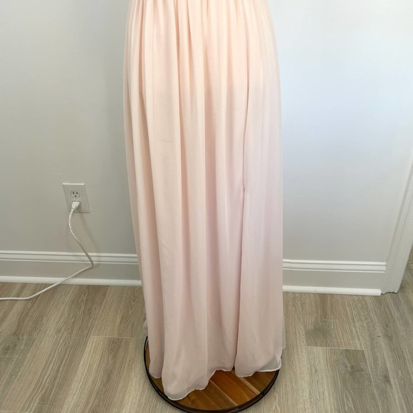 Bill Levkoff Shell Pink Chiffon Sleeveless A Line Dress Style 7140 Size 6 New - Picture 6 of 16